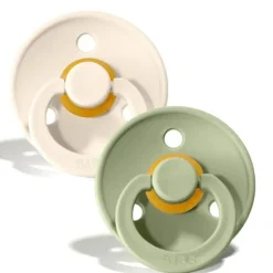 Lot de 2 sucettes Colour T2 6-18 mois en latex - Ivory/Sage