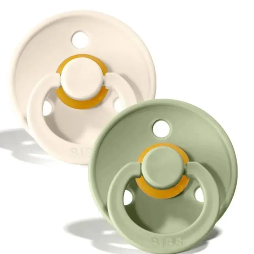 Lot de 2 sucettes Colour T2 6-18 mois en latex - Ivory/Sage