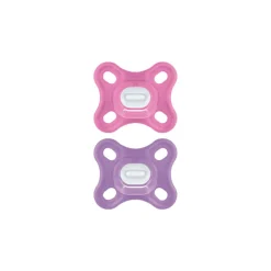 Lot de 2 sucettes Comfort naissance en silicone - Rose