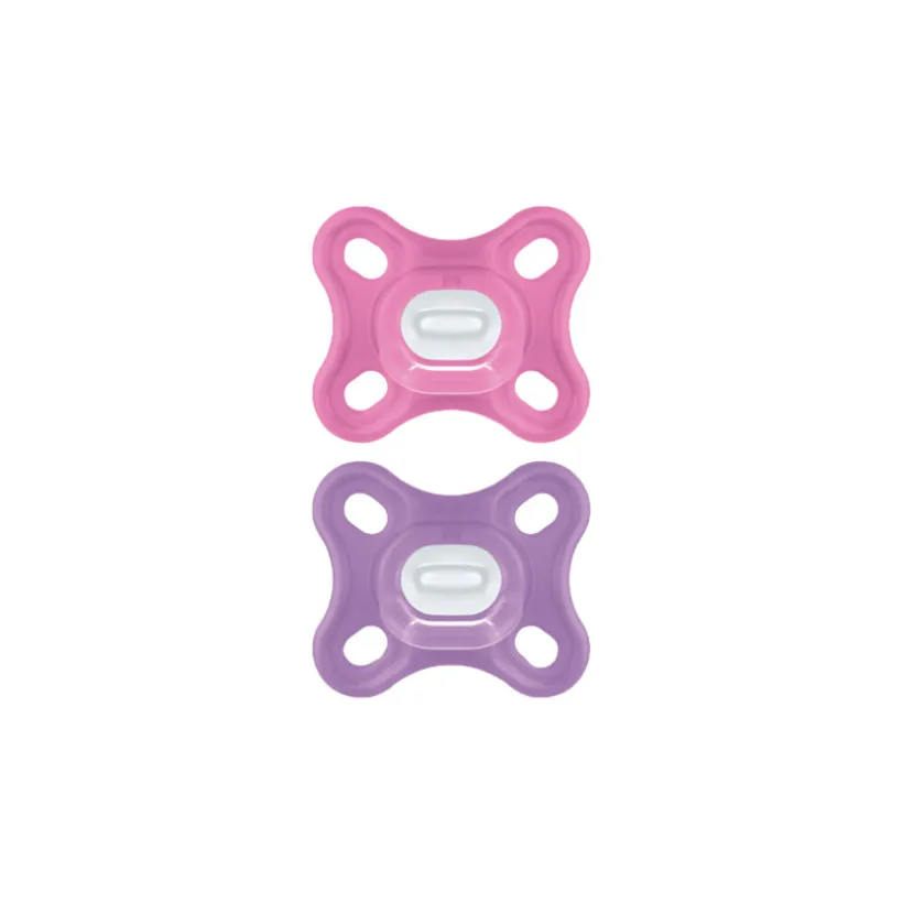 Lot de 2 sucettes Comfort naissance en silicone - Rose