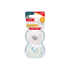 Lot de 2 sucettes en silicone Starlight 0-6M