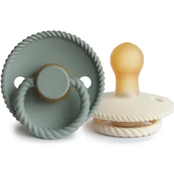 Lot de 2 sucettes Rope latex T1 - Cream/Sage