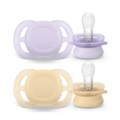 Lot de 2 sucettes silicone 0-2M Ultra Start unies