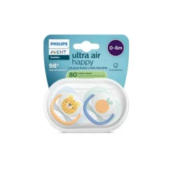 Lot de 2 sucettes silicone 0-6M Ultra Air décorées (lot aléatoire)