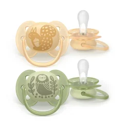 Lot de 2 sucettes silicone 6-18M Ultra Soft décorées