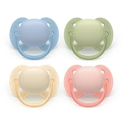Lot de 2 sucettes silicone 0-6M Ultra Soft unies (lot aléatoire)