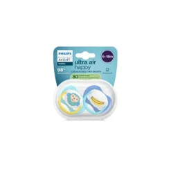 Lot de 2 sucettes silicone 6-18M Ultra Air décorées (lot aléatoire)