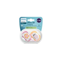 Lot de 2 sucettes silicone 6-18M Ultra Air décorées (lot aléatoire)