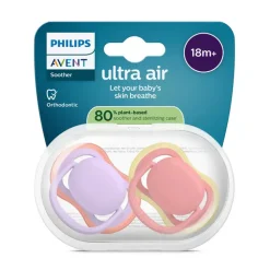 Lot de 2 sucettes silicone 18M+ Ultra Air unies (lot aléatoire)