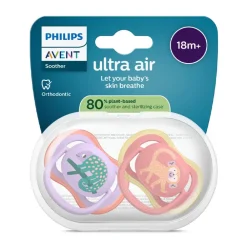 Lot de 2 sucettes silicone 18M+ Ultra Air décorées (lot aléatoire)