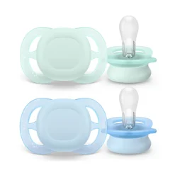 Lot de 2 sucettes silicone 0-2M Ultra Start unies