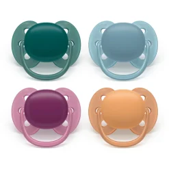 Lot de 2 sucettes silicone 18M+ Ultra Soft unies (lot aléatoire)