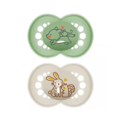 Lot de 2 sucettes silicone Original 18M+ nature (modèle aléatoire)