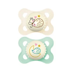 Lot de 2 sucettes silicone Original Nuit 2-6M animaux (modèle aléatoire)
