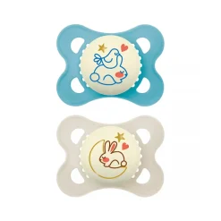 Lot de 2 sucettes silicone Original Nuit 2-6M animaux (modèle aléatoire)