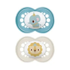 Lot de 2 sucettes silicone Original 18M+ animaux (modèle aléatoire)