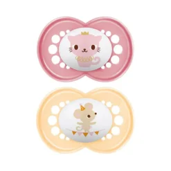 Lot de 2 sucettes silicone Original 18M+ animaux (modèle aléatoire)