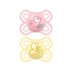 Lot de 2 sucettes silicone Perfect 2-6M animaux (modèle aléatoire)