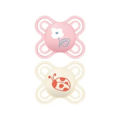 Lot de 2 sucettes silicone Perfect 0-2M animaux (modèle aléatoire)