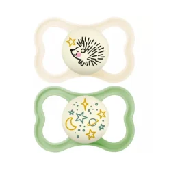 Lot de 2 sucettes silicone Suprême Nuit 18M+ (modèle aléatoire)