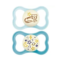 Lot de 2 sucettes silicone Suprême Nuit 6M+ (modèle aléatoire)