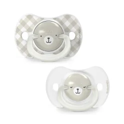 Lot de 2 sucettes silicone SX Pro 6-18M Wild&Free jour/nuit gris