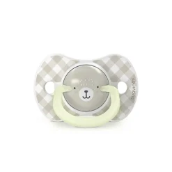 Lot de 2 sucettes silicone SX Pro 6-18M Wild&Free jour/nuit gris