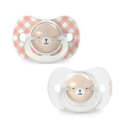 Lot de 2 sucettes silicone SX Pro 6-18M Wild&Free jour/nuit rose