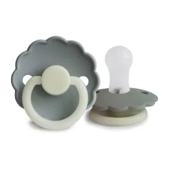 Lot de 2 sucettes silicone T2 Daisy Night french gray/portobello