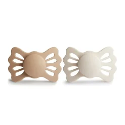 Lot de 2 sucettes silicone T2 Lucky silky satin/cream