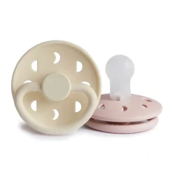 Lot de 2 sucettes silicone T1 Moon cream/blush
