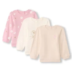 Lot de 3 sweats molleton fantaisie pour bébé fille