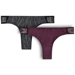 Lot de 2 tangas de grossesse en microfibre et dentelle