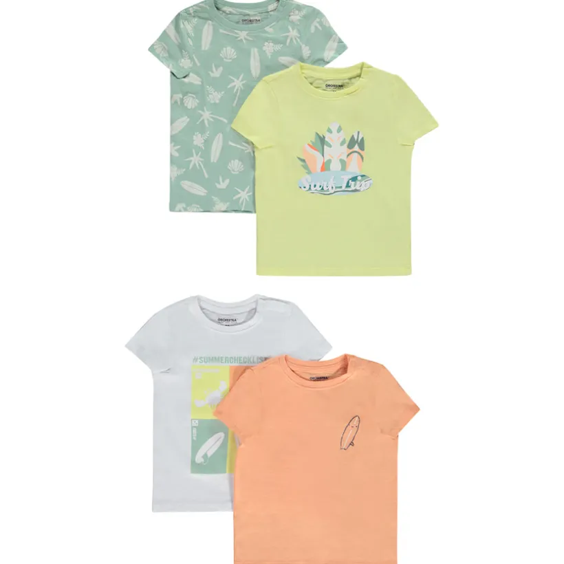 Lot de 4 t-shirts manches courtes fantaisie pour bébé garçon