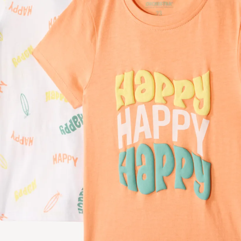 Lot de 4 t-shirts manches courtes fantaisie pour bébé garçon