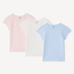 Lot de 3 t-shirts manches courtes print cœur pour fille