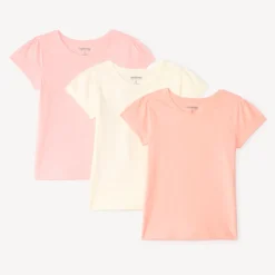 Lot de 3 t-shirts manches courtes print cœur pour fille