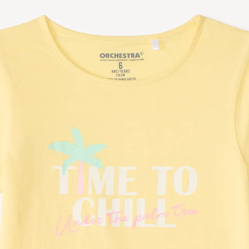 Lot de 4 t-shirts manches courtes fantaisie pour fille