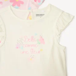 Lot de 4 t-shirts manches courtes motifs fantaisie pour bébé fille