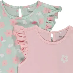 Lot de 4 t-shirts manches courtes volantées pour bébé fille