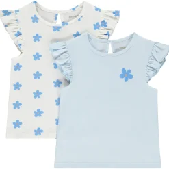 Lot de 2 t-shirts manches courtes fleurs plates pour bébé fille