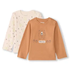 Lot de 2 t-shirts manches longues fantaisie pour bébé garçon