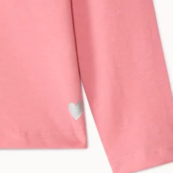 Lot de 3 t-shirts manches longues foil print cœur pour fille