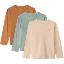 Lot de 3 t-shirts manches longues unis pour garçon