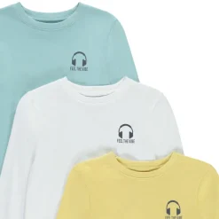 Lot de 3 t-shirts manches longues avec print pour garçon