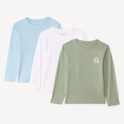 Lot de 3 t-shirts manches longues unis pour garçon