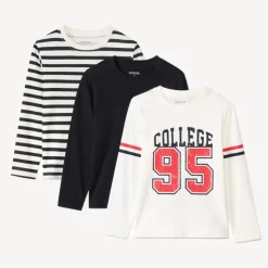 Lot de 3 t-shirts manches longues fantaisie pour garçon
