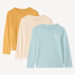 Lot de 3 t-shirts manches longues unis pour garçon