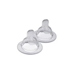 Lot de 2 tétines anatomique en silicone débit X 6M+