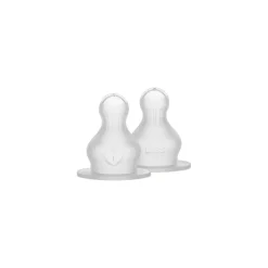 Lot de 2 tétines de biberon en silicone débit rapide - 4 mois et plus